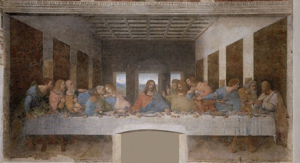 레오나르도 다 빈치의 벽화(템페라)/최후의 만찬(The Last Supper, 1495~1497)/밀라노의 산타 마리아 델레 그라치에(Santa Maria delle Grazie) 성당에 소장