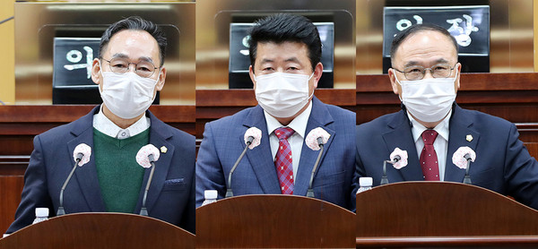 제260회 서산시의회 임시회 제2차 본회의에 앞서 이수의 의원과 장갑순 의원, 조동식 의원이 5분발언을 했다.