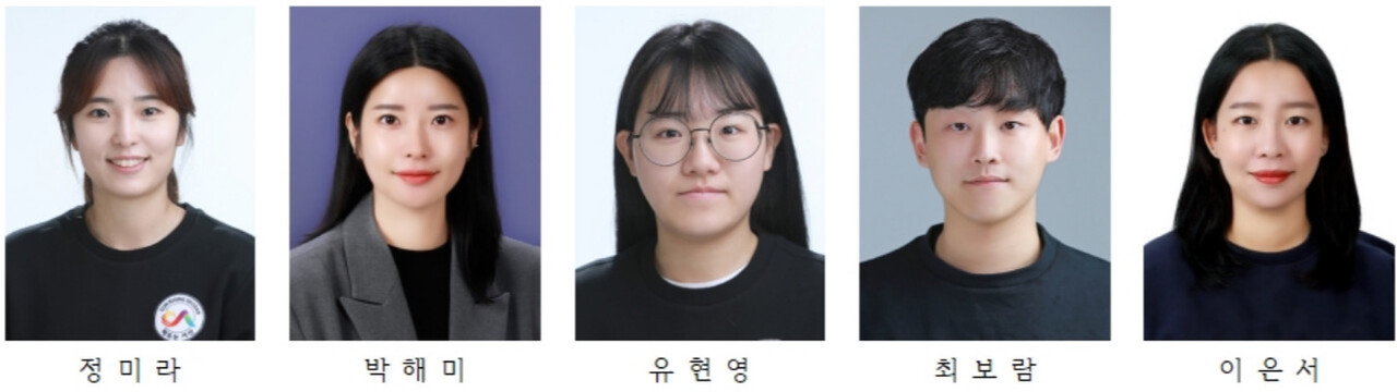 국가대표로 선발된 정미라, 박해미, 유현영, 최보람, 이은서 서산시청 사격팀 선수